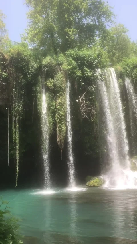 Editorial: Upper Duden Waterfall, Turkey Video stock 336244833