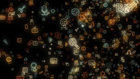 For editorial use only. Abstract multimedia background made by different images Stock Illustration