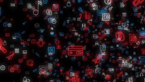 For editorial use only. Abstract multimedia background made by different images Stock Illustration