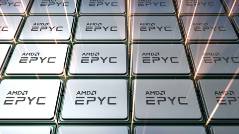 Editorial use only, AMD EPYC server processor. Stock Footage 114620091