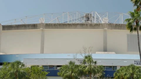 Editorial Use Only April 15, 2025, Tropicana Field Roof Blown Off by Hurricane. Stock Footage 306883133