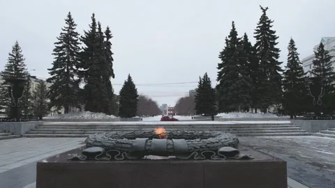 Editorial use only; Eternal flame . Chelyabinsk, Russia - March 05, 2021 Stock Footage 150157809
