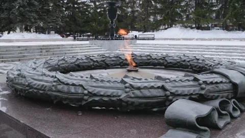 Editorial use only; Eternal flame, Chelyabinsk, Russia - March 05, 2021 Stock Footage 150157811
