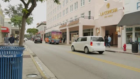 Editorial Use Only January 20, 2025,  Key West,  Florida, USA. View down Duval S Stock Footage 300803104