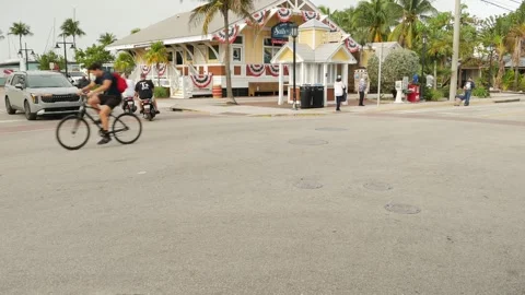 Editorial Use Only January 20, 2025,  Key West,  Florida, USA. Intersection view Stock Footage 300803888