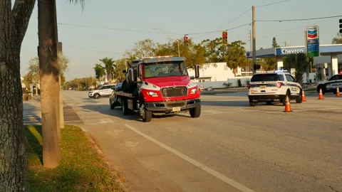 Editorial Use Only March 15, 2025. St. Petersburg, FL, USA, Multiple Police cars Stock Footage 304304766