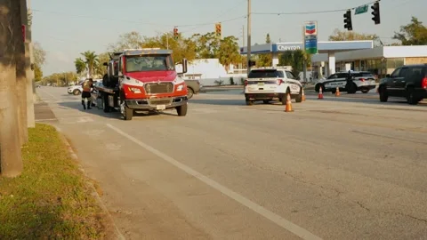 Editorial Use Only March 15, 2025. St. Petersburg, FL, USA, Multiple Police cars Stock Footage 304304791