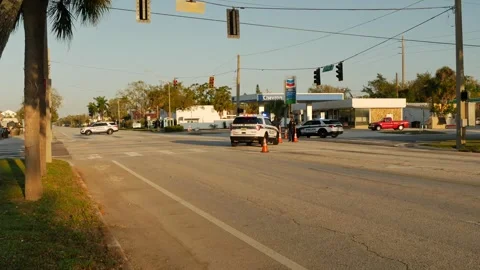 Editorial Use Only March 15, 2025. St. Petersburg, FL, USA, Multiple Police cars Stock Footage 304305014