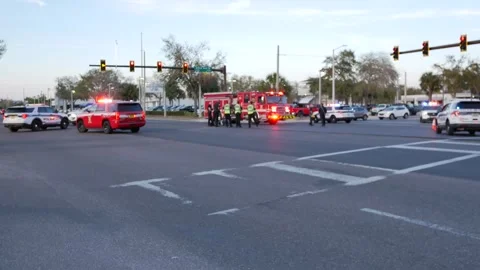 Editorial Use Only March 2, 2025. St. Petersburg, FL, USA, Multiple Police and F Stock Footage 303318955