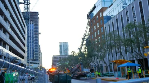 Editorial Use Only October 14, 2024 St. Petersburg, FL, USA. After a crane falls Stock Footage 288158068