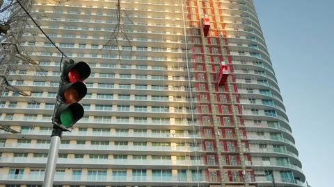 Editorial Use Only October 14, 2024 St. Petersburg, FL, USA. After a crane falls Stock Footage 288158096