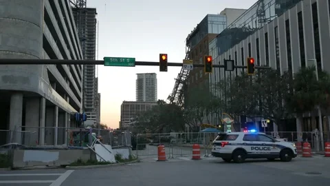Editorial Use Only October 14, 2024 St. Petersburg, FL, USA. After a crane falls Stock Footage 288158117