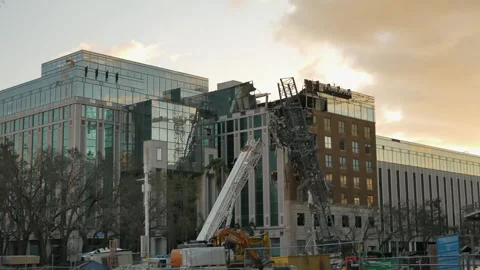 Editorial Use Only October 20, 2024 St. Petersburg, FL, USA. After a crane falls Stock Footage 289158756