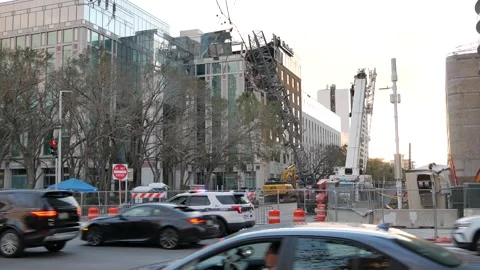 Editorial Use Only October 20, 2024 St. Petersburg, FL, USA. After a crane falls Stock Footage 289158804