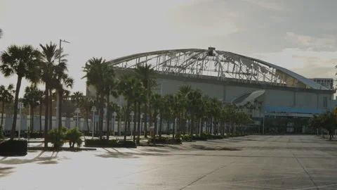 Editorial Use Only October 20, 2024, Tropicana Field Roof Blown Off by Hurricane Stock Footage 289159333