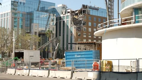 Editorial Use Only October 29, 2024 St. Petersburg, FL, USA. After a crane falls Stock Footage 289847062