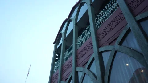 Editorial View of Classic and Modern Mosque Architecture Interior and Exterior Stock Footage 341100125