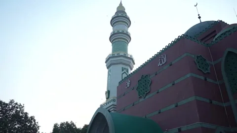 Editorial View of Classic and Modern Mosque Architecture Interior and Exterior Stock Footage 341101243