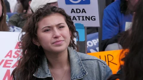 Editorial: Young Latina At Protest Stock Footage 147942490