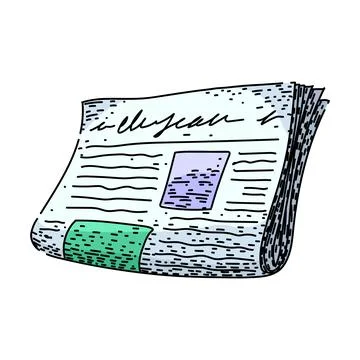 Editorials newspaper sketch hand drawn vector Stock Illustration
