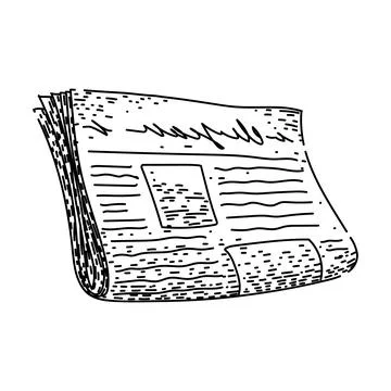 Editorials newspaper sketch hand drawn vector Stock Illustration