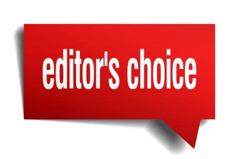 Editor's choice red 3d speech bubble Stock Illustration