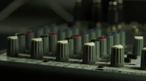 Editor's Hand Adjusting Sound Level On Mixer, Media, Technology, Sound Equipment Video stock 50551172
