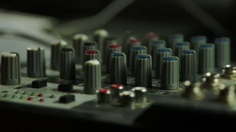 Editor's Hand Inserting Jacks Into Sound Mixer, Sound Equipment, Technology, Pan Stock Footage 50551018