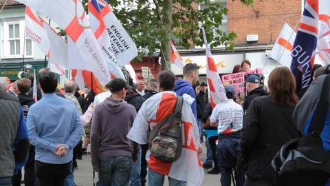 EDL march stops for speeches Stock Footage 114072447