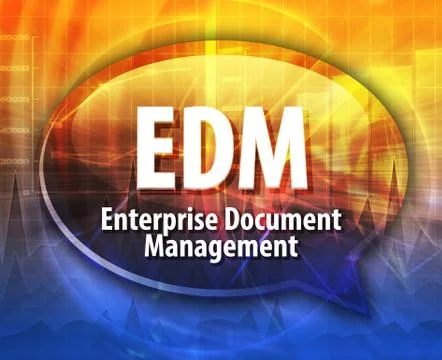 EDM acronym word speech bubble illustration Stock Illustration