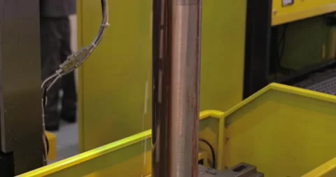EDM CNC machine while cutting the sample work pieces. Cutting metal modern pr Stock Footage 197565030