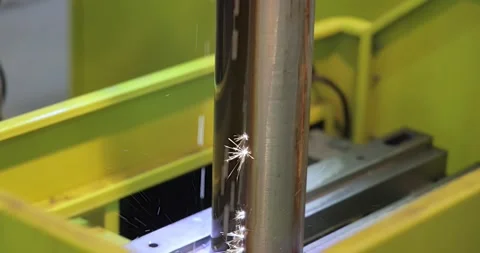 EDM CNC machine while cutting the sample work pieces. Cutting metal modern .. Stock Footage 237925038