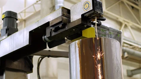 EDM cutting machine in heavy industry. Engineering and technology concept. Stock Footage 120360269