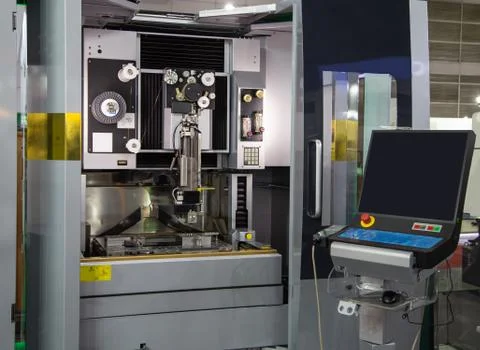 EDM cutting workpiece Stock Photos