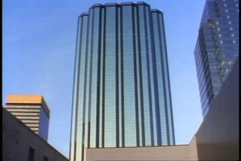 EDMONTON, ALBERTA, 1990, Downtown skyscraper in Edmonton, tilt up Stock Footage 20488838