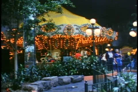 EDMONTON, ALBERTA, 1990, West Edmonton Mall, merry-go-round and amusement park Stock Footage 20490789