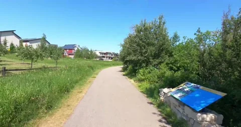 Edmonton Alberta Rollerblading on a trail 4K Timewarp Stock Footage 156711062
