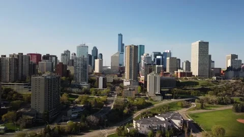 Edmonton, Alberta skyline, aerial perspective Stock Footage 140359277