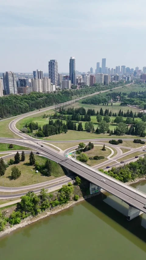 Edmonton Bridge on a summer day Stock Footage 316188654