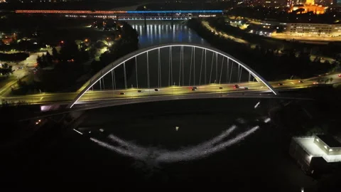 Edmonton Bridge on a summer night Stock Footage 316177664