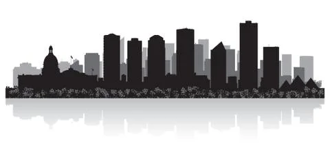 Edmonton canada city skyline vector silhouette Stock Illustration