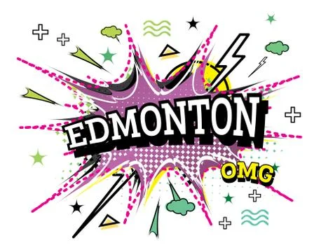 Edmonton Comic Text in Pop Art Style Isolated on White Background. Stockillustratie