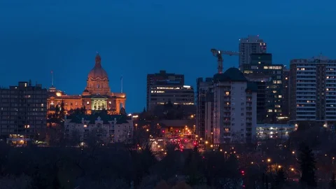 Edmonton night to day time lapse Stock Footage 81328229