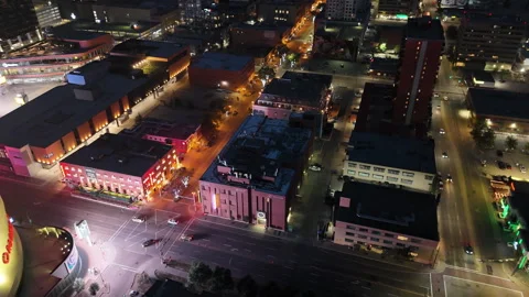 Edmonton at night low angle Stock Footage 316177398