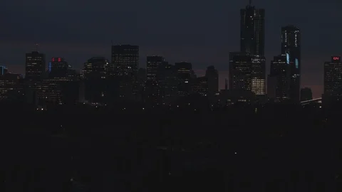 Edmonton Skyline Night Time Stock Footage 99838623