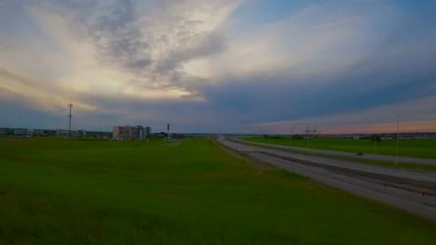 Edmonton Sunset Traffic 4K Timelapse Stock Footage 156196488