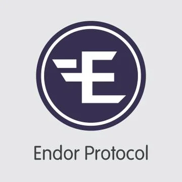 EDR - Endor Protocol. The Logo of Coin or Market Emblem. Stock Illustration