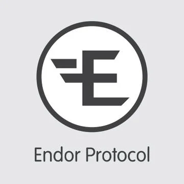 EDR - Endor Protocol. The Logo of Coin or Market Emblem. イラスト素材