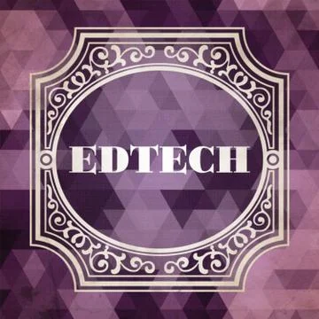 Edtech Concept. Vintage design. Illustrazione stock