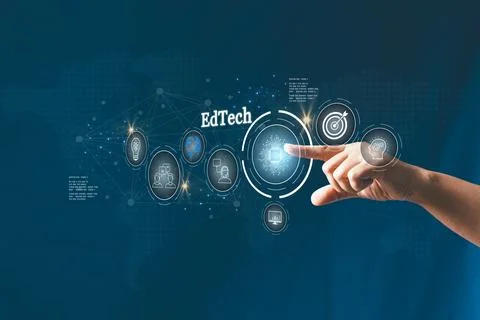 EdTech Education technology distance learning online concept. Online educat.. Stock Photos